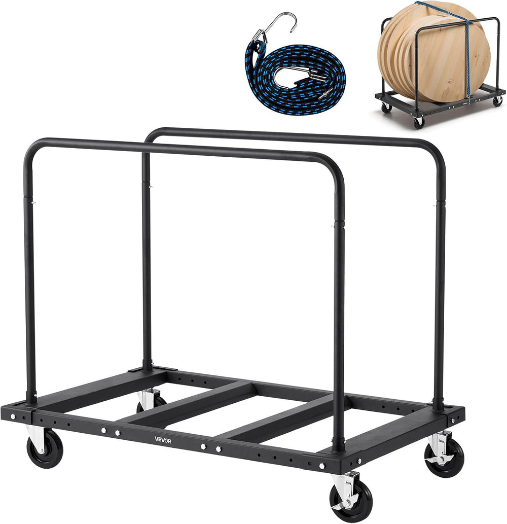 VEVOR Folding Table Cart, 1800 LBS Heavy Duty Table Trolley with 5" Swiv...
