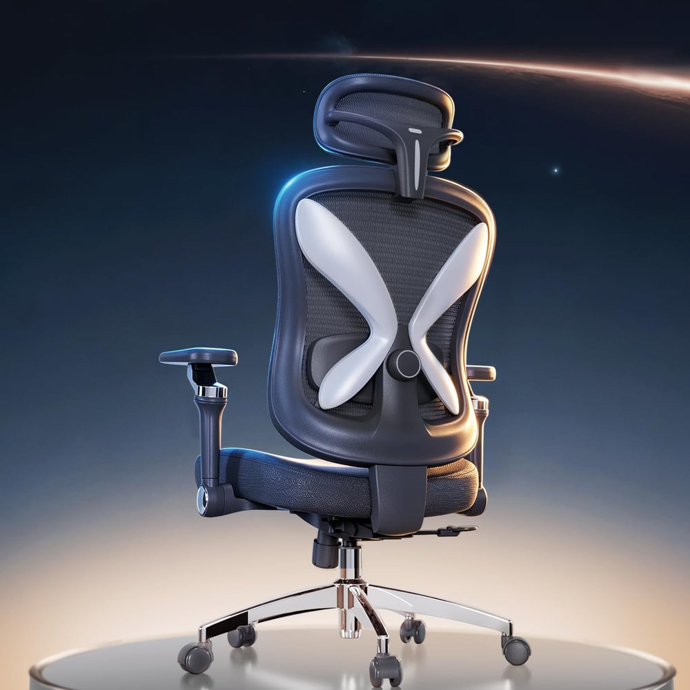 amseatec Mesh Office Chair with Headrest, Ergonomic Reclining Desk Chair | 5D...