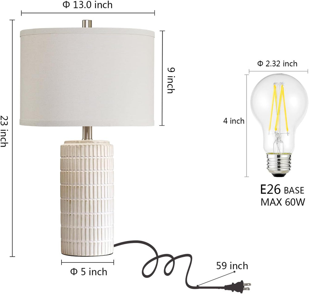 AIEAMPDO 23'' Set of 2 Modern Ceramic Table Lamps for Living Room Bed...