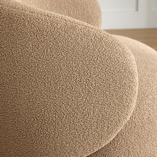 KISLOT Swivel Barrel Accent Chair, Boucle Fabric, Sand, 2-Pack | Modern Style...