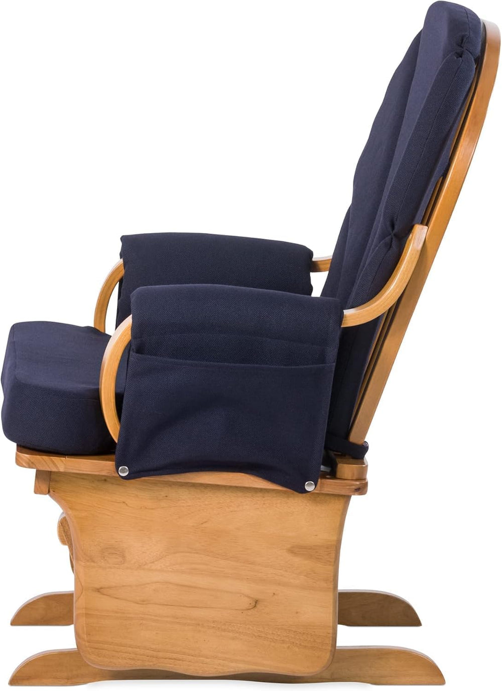 Foundations Lullaby Wood Base Glider Rocker Chair, Navy Polyester