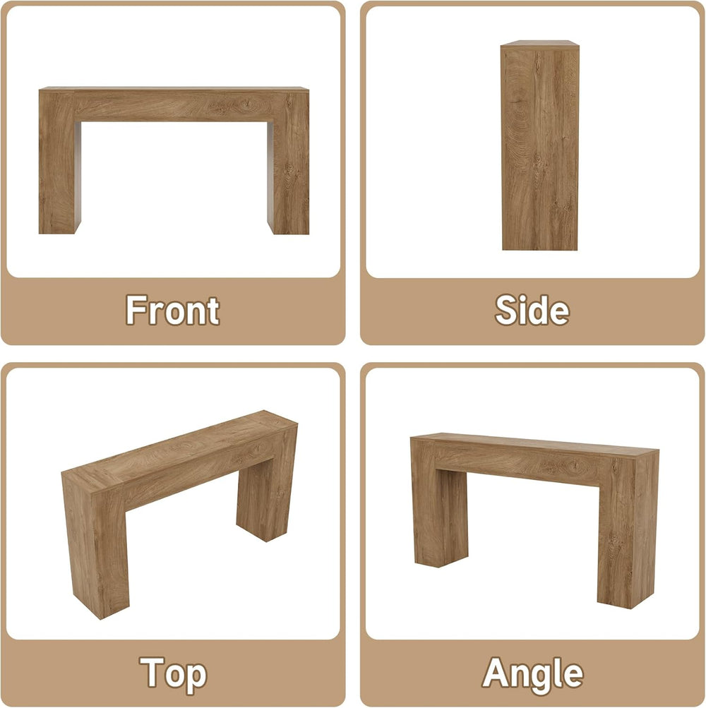 Epecoya 53-Inch Wood Console Table for Entryway Living Room, Oak Brown