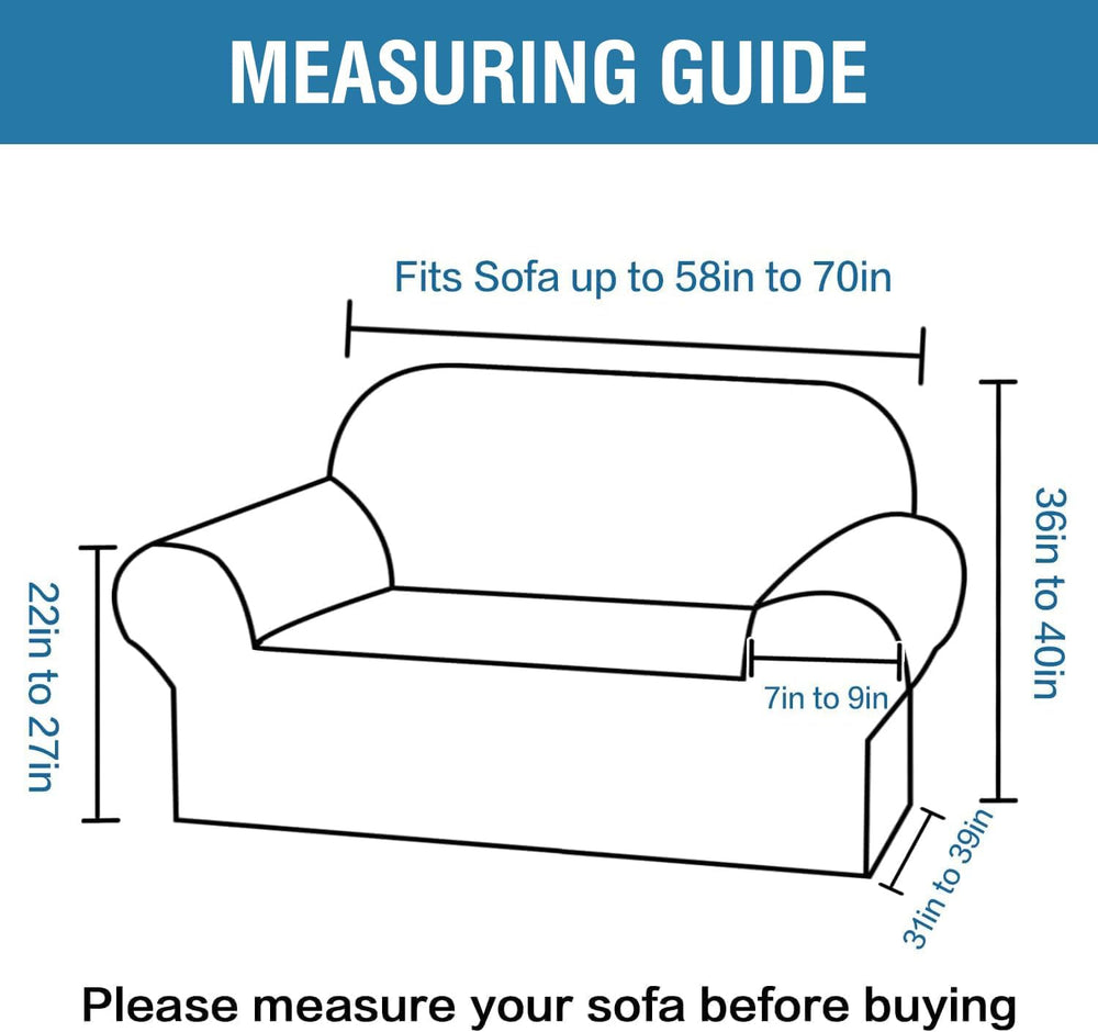 H.VERSAILTEX High Stretch Loveseat Covers 1-Piece Couch Cover Non Slip Sofa C...