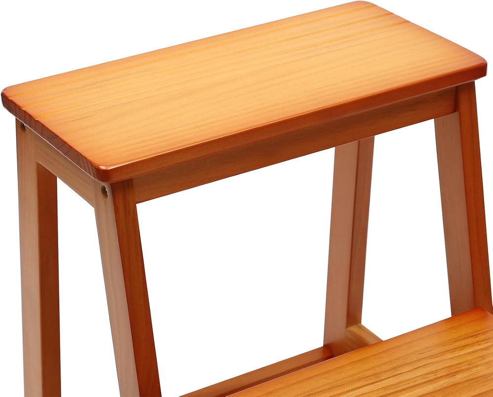 Folding Library Ladder Chair, 3-Step Stool Stepladders Lightweight Portable M...