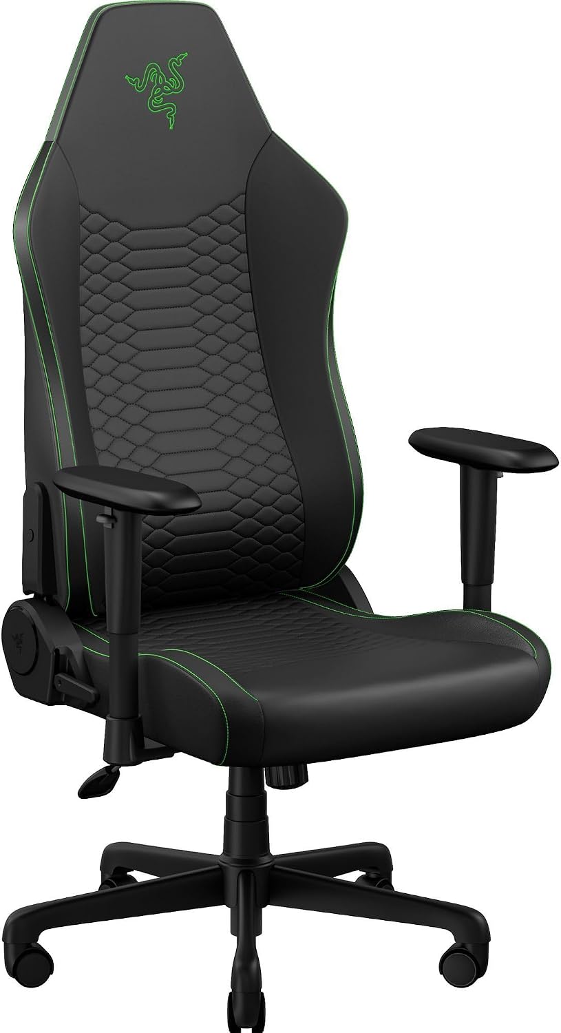 Razer Iskur V2 X NewGen Ergonomic Gaming Chair, Black/Green | Gen-2 EPU Leath...