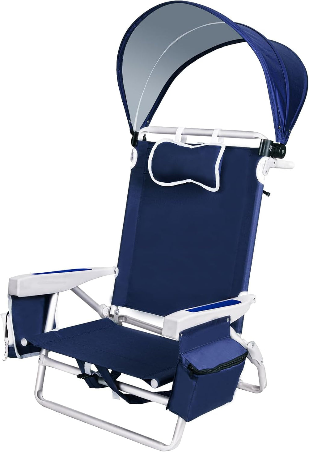 Beach Chair with Umbrella and Canopy Shade, Aluminum Backpack Beach Chairs fo...