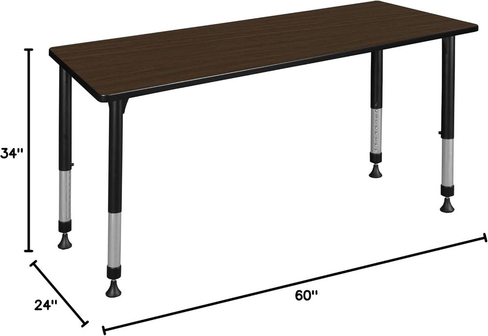 Regency Kee 60 x 24 in. Height Adjustable Classroom Activity Table- Neo Walnu...