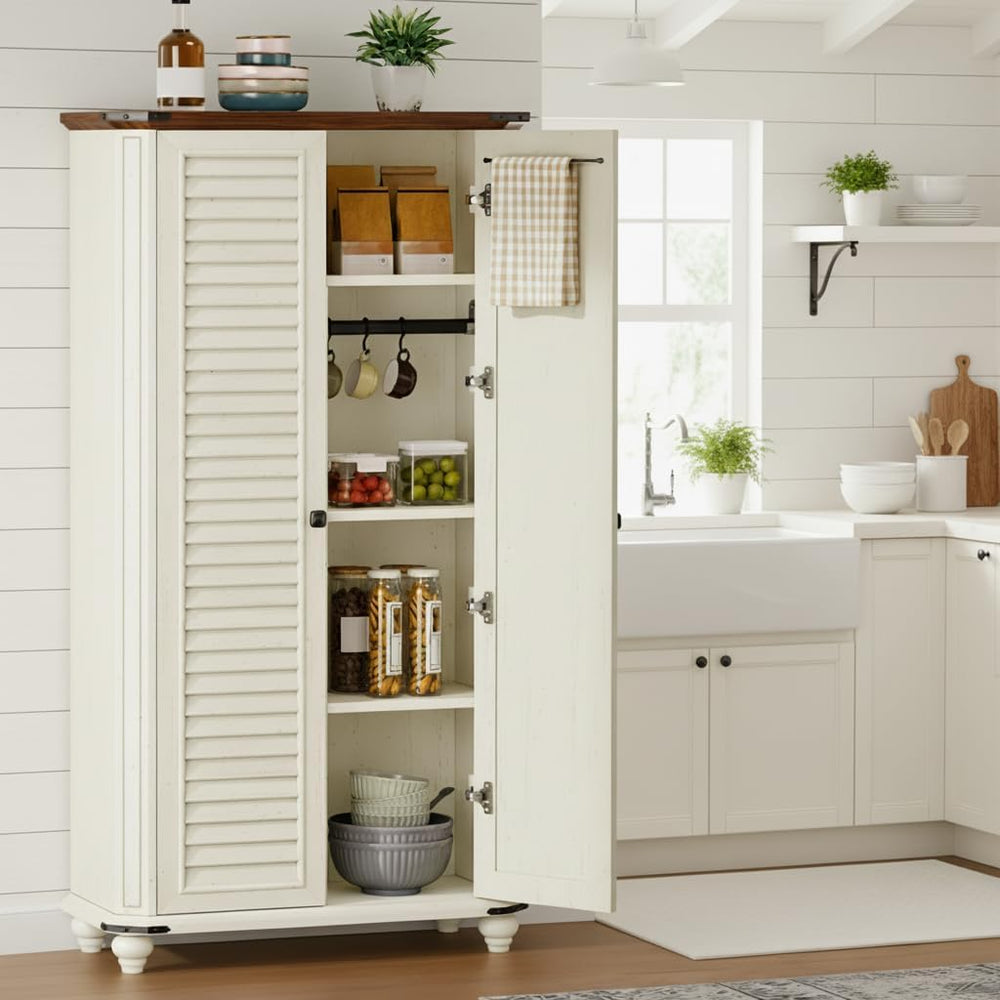 YITAHOME 67" Kitchen Pantry Cabinet, 4 - Tier Cupboard with Adjustable S...
