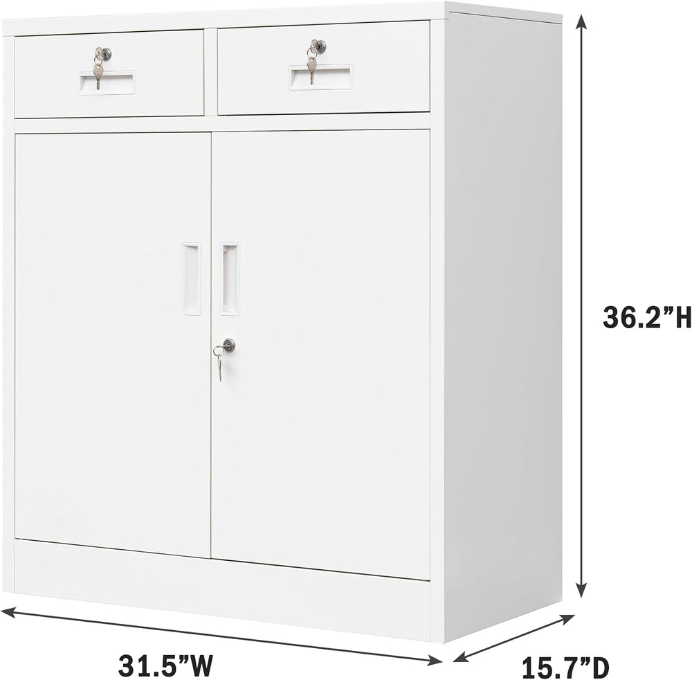 Wanfu Metal Storage Cabinet, Locking Storage Cabinet with Adjustable Shelf, 3...