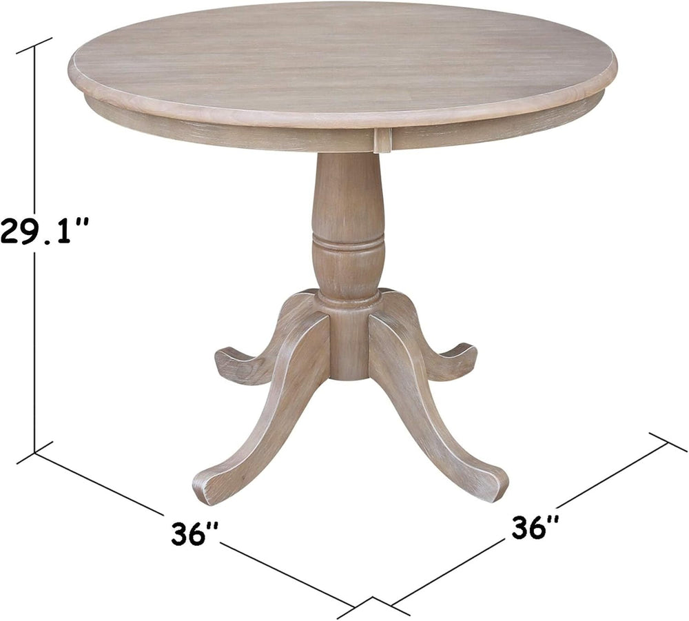 International Concepts 36" Round Top Pedestal Table-28.9" H, Washed...