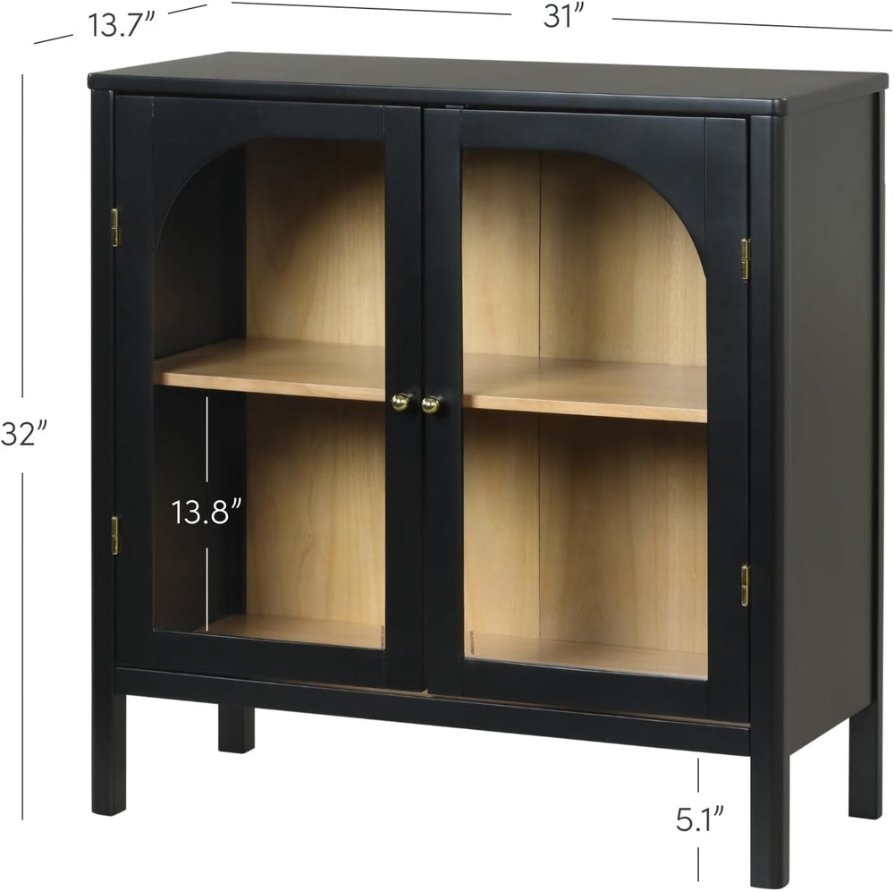 Nathan James Mason Storage Cabinet, Free Standing Accent Sideboard Buffet, Cr...