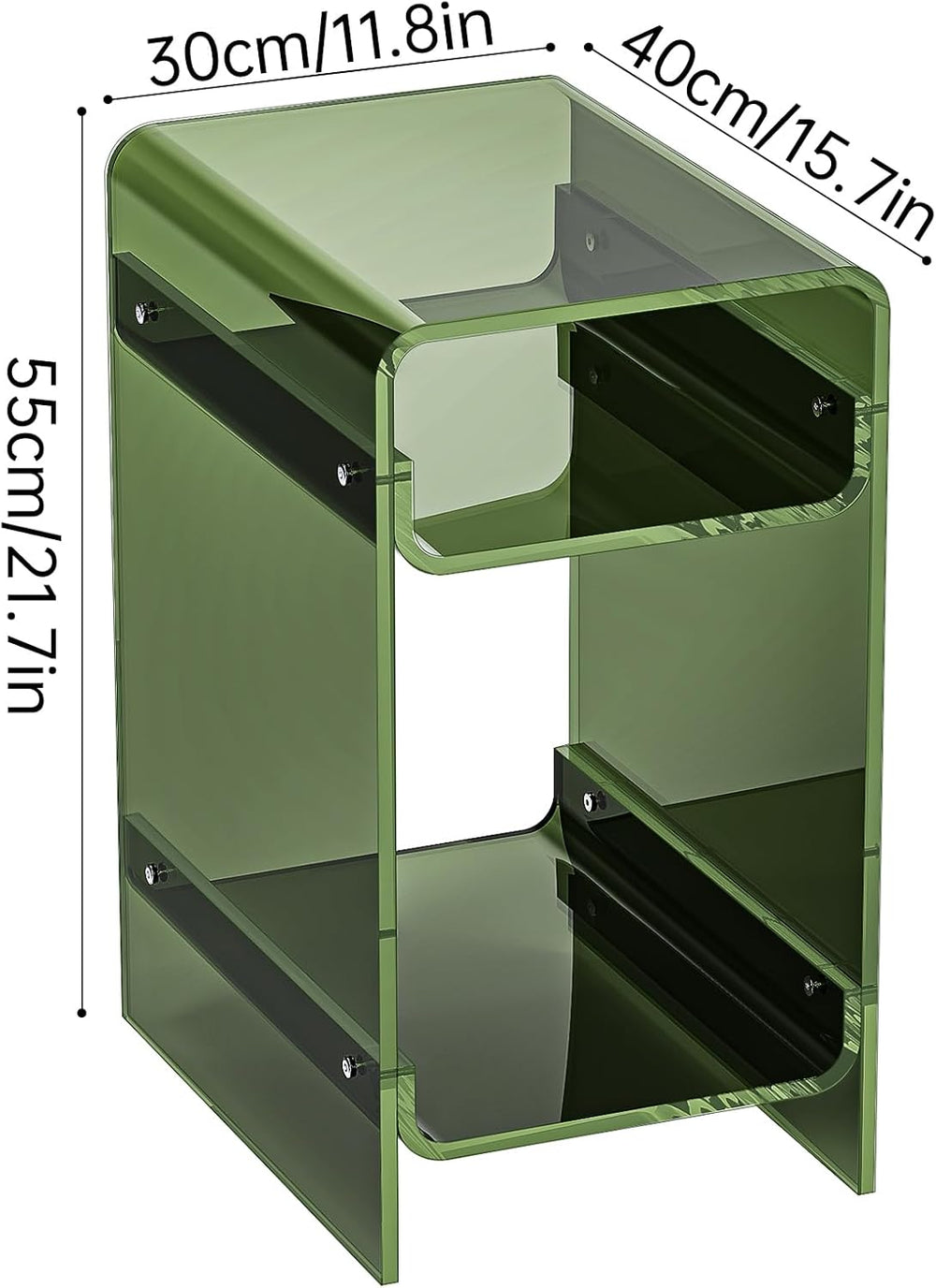 Clear Acrylic Side Table, Narrow Nightstand Bedside Table for Bedroom, Skinny...
