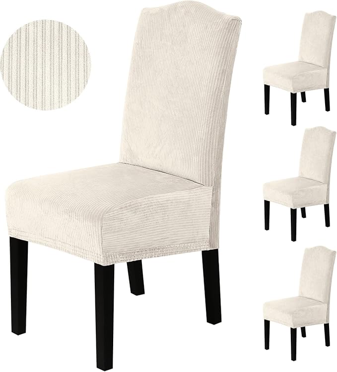 H.VERSAILTEX Velvet Dining Chair Covers Stretch Chair Covers for Dining Room ...
