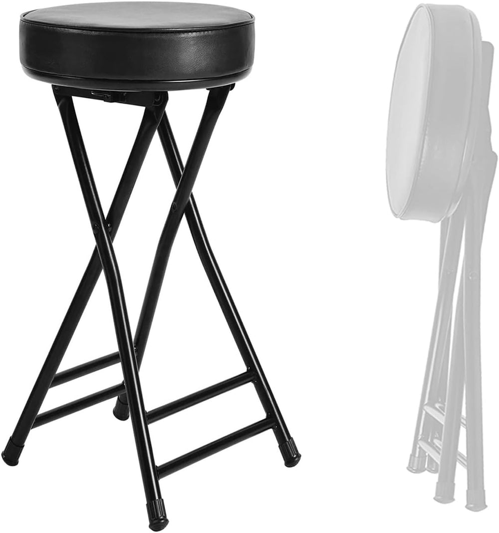Cushioned Padded Folding Stool, 65cm/26In Padded Counter Height Bar Stool, In...