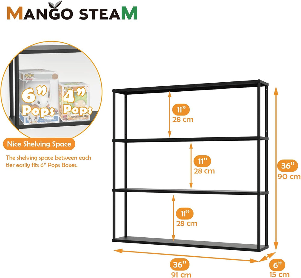 Mango Steam Wall-Mounted Steel Floating Shelving Unit for Kitchen, Storage or...
