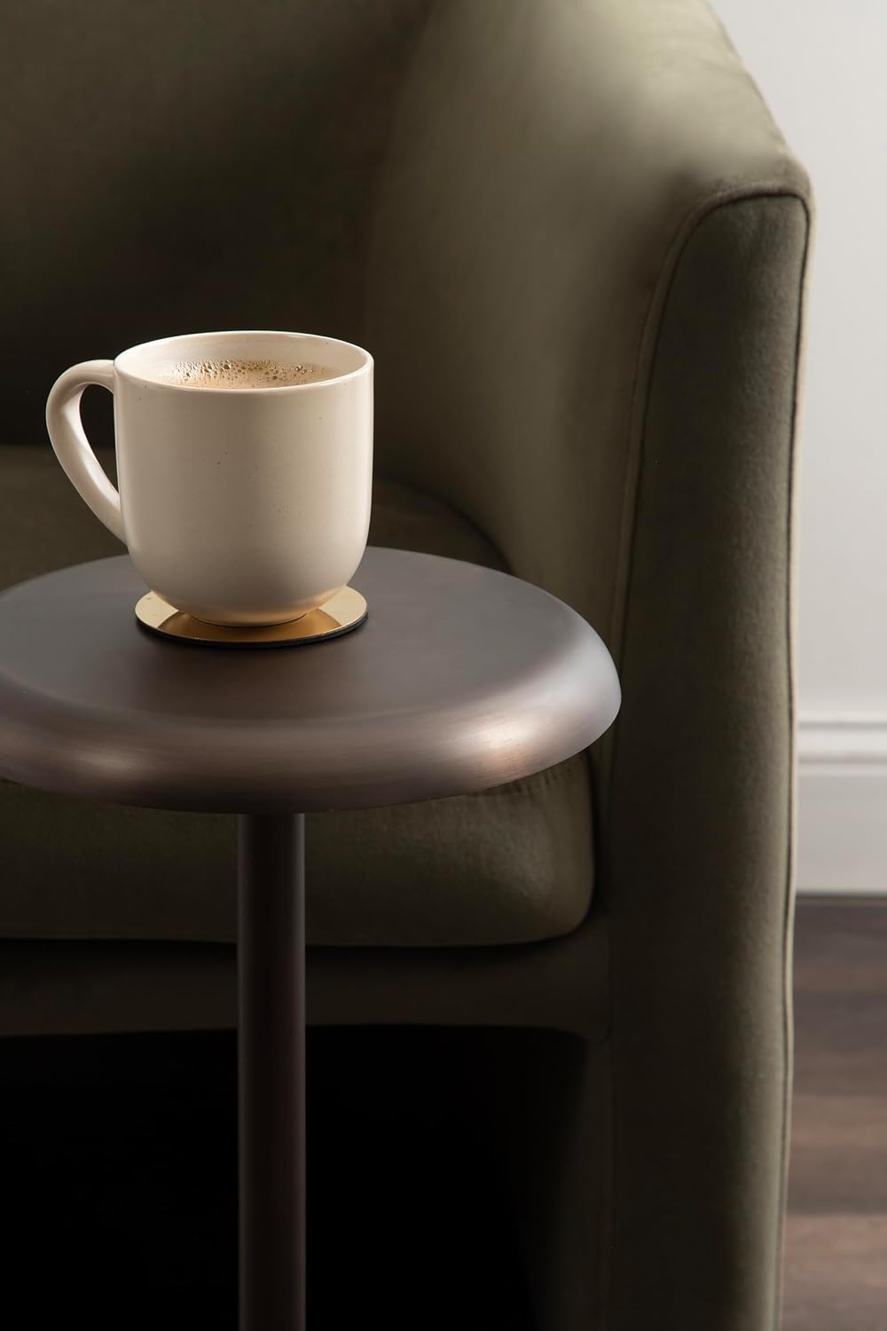 Kate and Laurel Morizet Modern Round Drink Table, 10 x 10 x 22, Bronze, Trans...