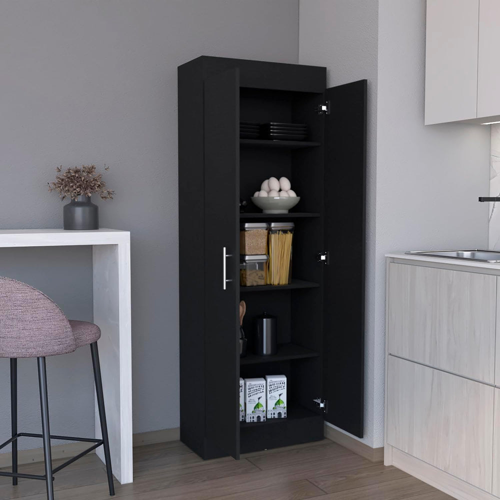 Pantry Cabinet Clinton, Kitchen Storage, Black