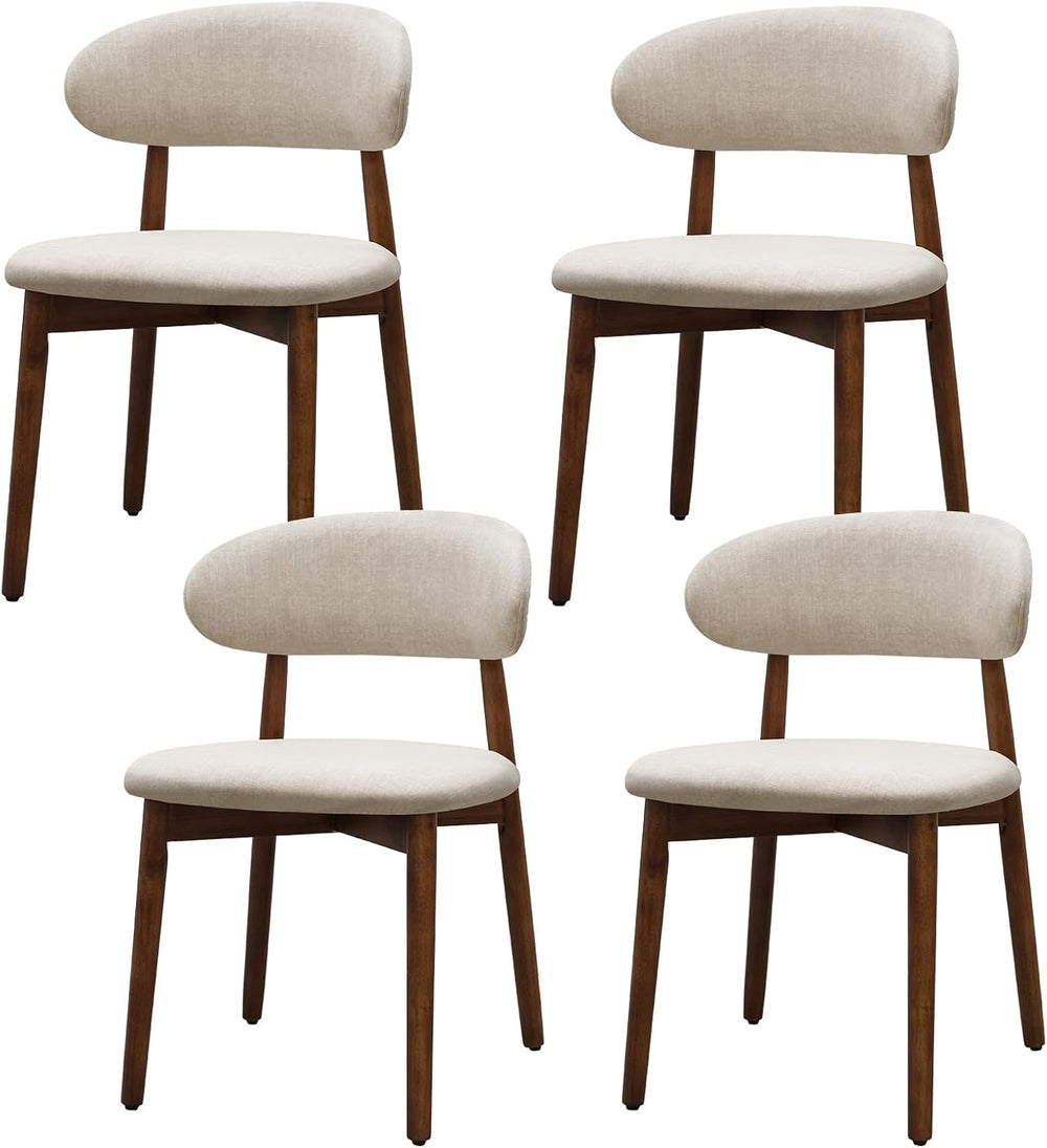 Farmhouse Dining Chairs Set of 4, Mid Century Modern Fabric Upholstered Kitch...