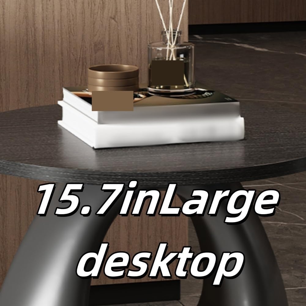Round Side Table, Nightstand, Stylish Sofa Accent Table, Suitable for Living ...