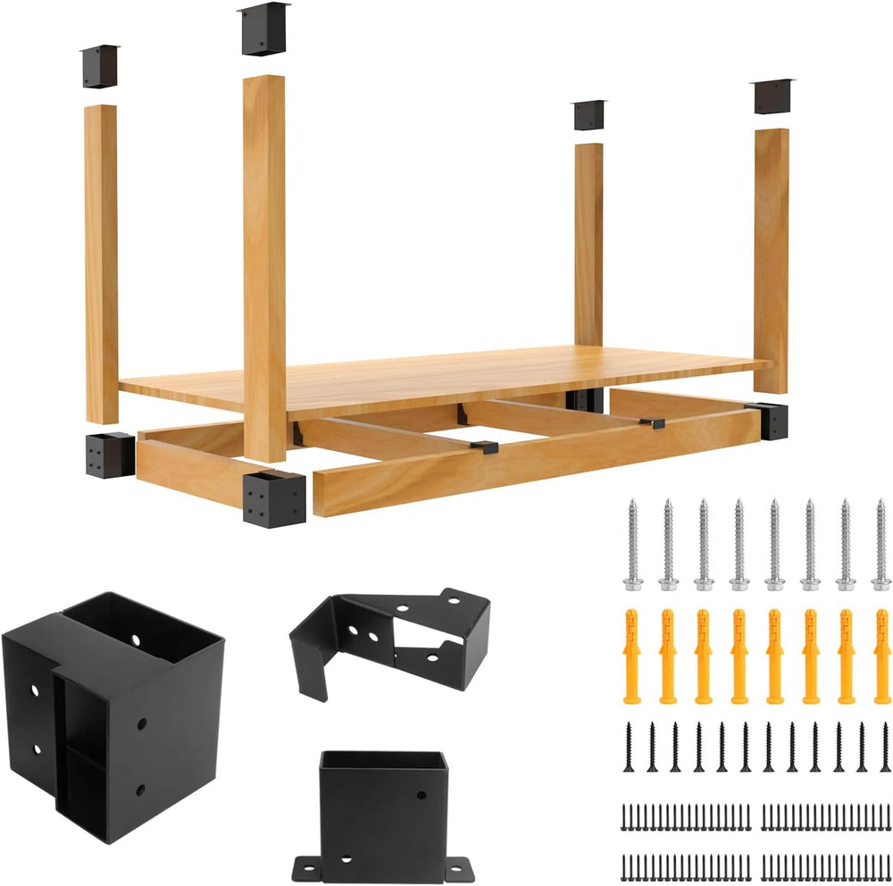 Heavy Duty Overhead Garage Storage Rack Kit for 2x4 Wood (Actual 1.5"x3....