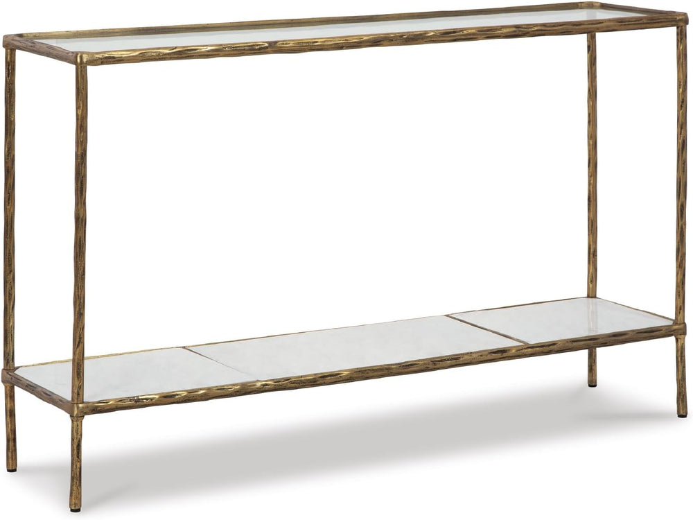 Signature Design by Ashley 52" Glass & Marble Narrow Console Sofa Ta...