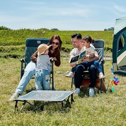 Timber Ridge 3-Level Adjustable Rocking Camping Chair, Ergonomic Padded High ...