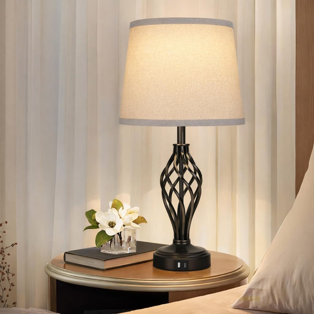 Ruiever Touch Table Lamps Set of 2, nightstand lamp with USB Ports Bedside 3 ...