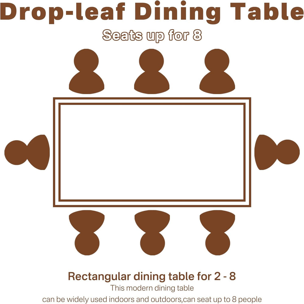 Folding Dining Table,Dining Room Table with Drawers,Industrial Extendable Tab...