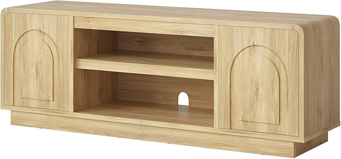 Bestier 63" Mid Century Modern TV Stand for Living Room, Wood Media Cons...