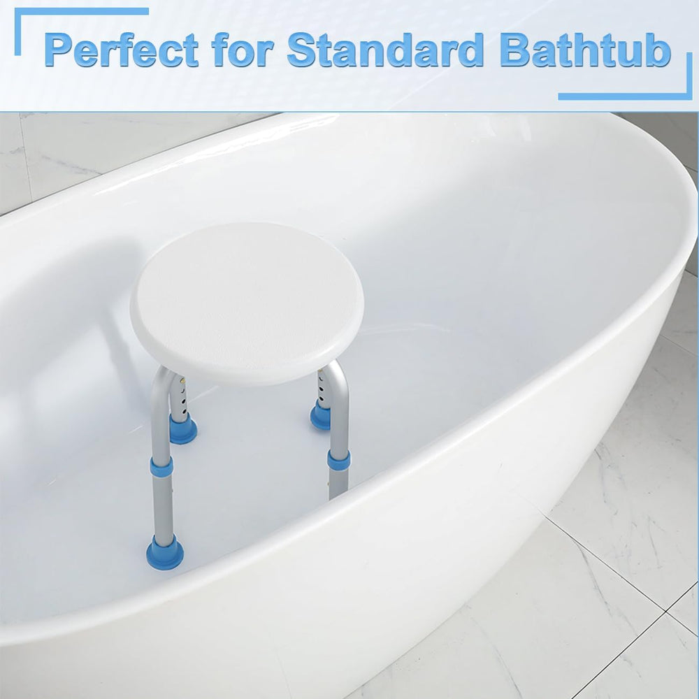 Adjustable Shower Chair for Inside Shower, HSA/FSA Eligible Round Shower Stoo...