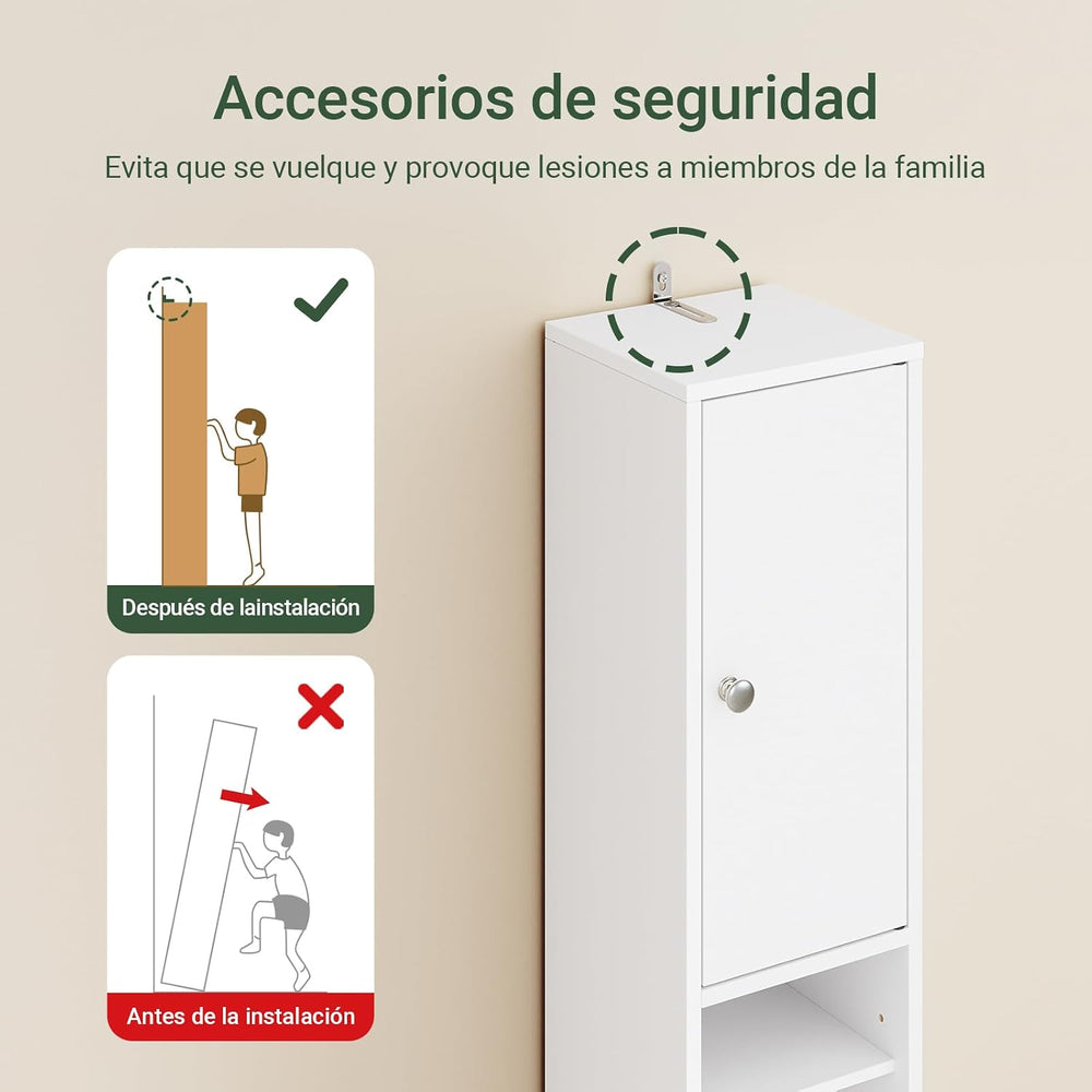 Haotian Narrow Bathroom Storage Cabinet, Tall Slim Cabinet with Adjustable Sh...