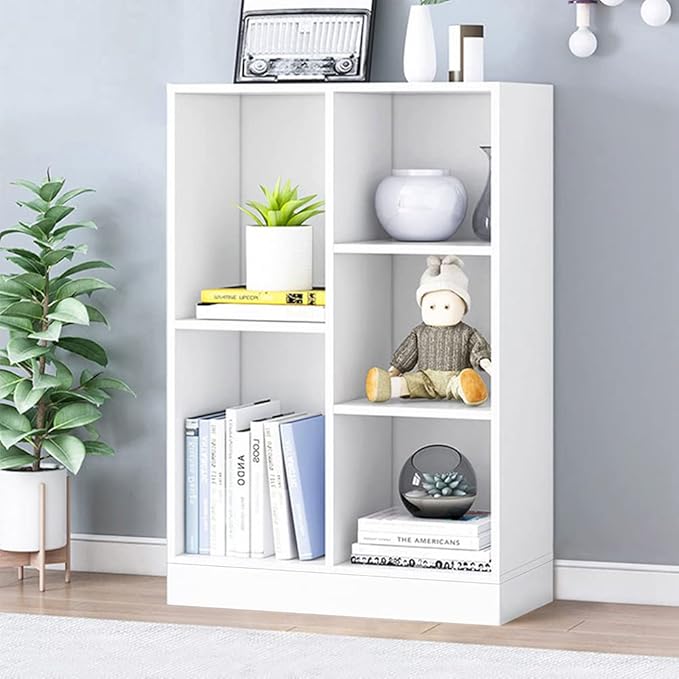 IOTXY Open Shelf Low Bookcase - Wooden 3-Tier Floor Standing Display Cabinet ...