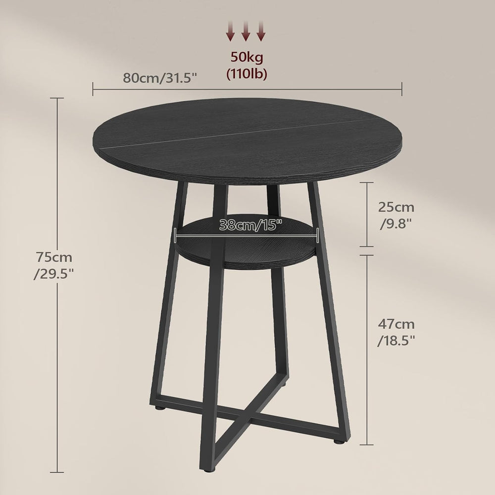 MAHANCRIS 31.5" Round Dining Table for 2-4, Farmhouse Kitchen Table with...