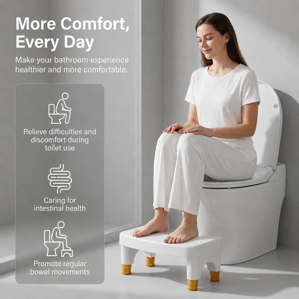 LGURT Height Adjustable Toilet Stool 6–9", Squatting Posture for Adults