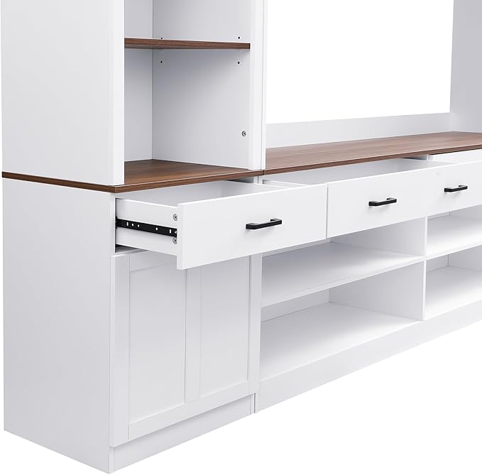Merax Modern 4 Piece TV Stands with Bookshelf & Wine Rack for Televisions...