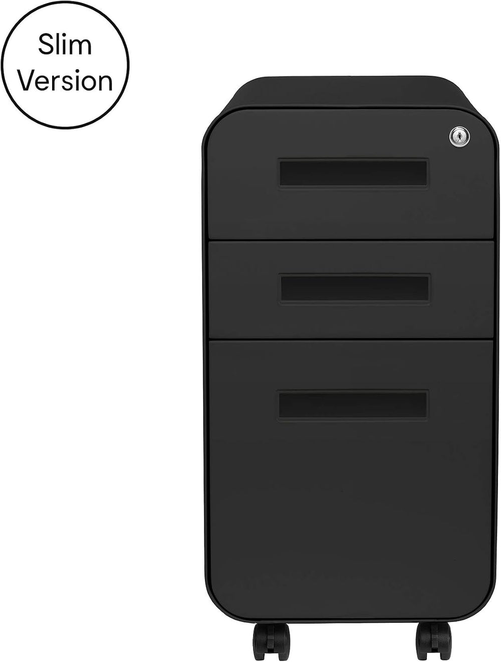 Laura Davidson Furniture Stockpile Slim 3-Drawer Mobile File Cabinet with Loc...