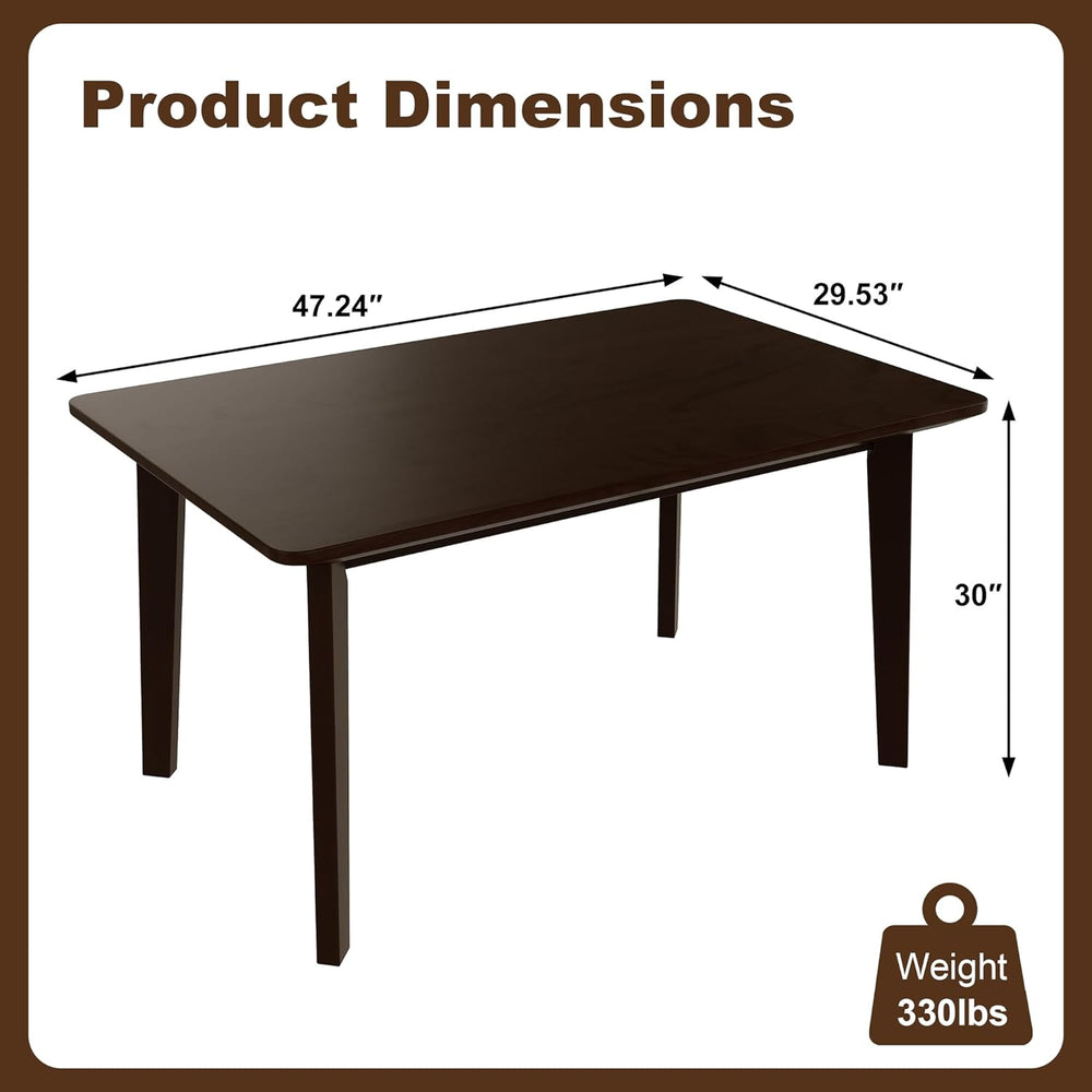 Merax Merax Farmhouse 47" Rectangular Dining Table, Solid Wood Kitchen T...
