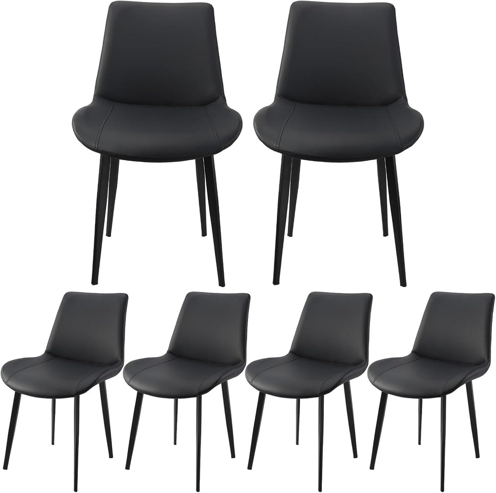 Dining Chairs, Modern PU Leather Dining Room Chair with Sturdy Metal Legs, Up...