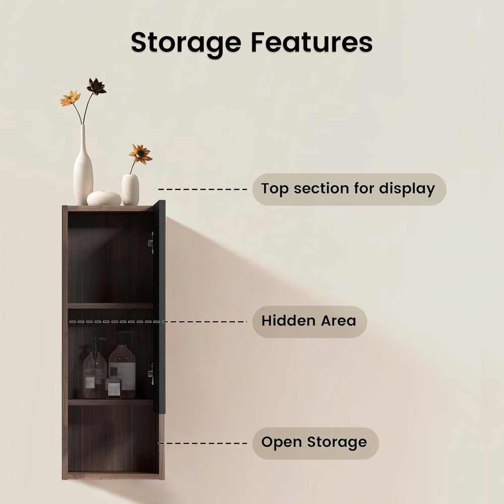 12" Floating Bathroom Storage Cabinet, Modern Wall Cabinets with Soft-Cl...