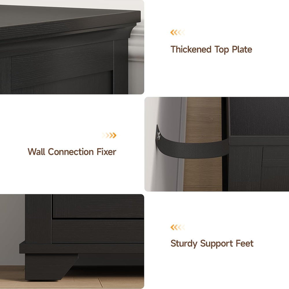 ONBRILL 63 Inch Buffet Cabinet with Storage, Large Sideboard Cabinet with 4 C...