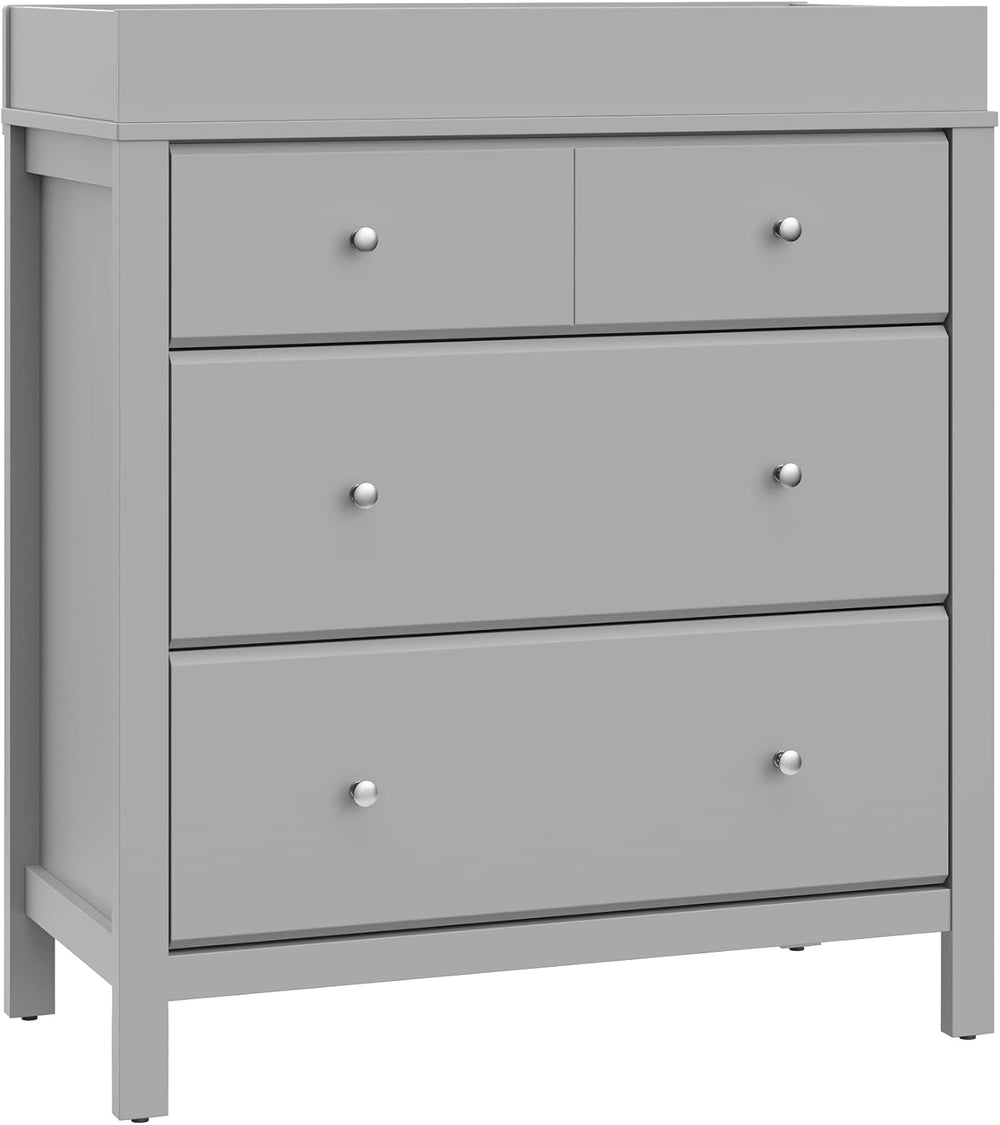 Storkcraft Horizon 3 Drawer Chest with Changing Topper, Pebble Gray