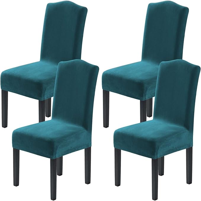 H.VERSAILTEX Velvet Dining Chair Covers Stretch Chair Covers for Dining Room ...