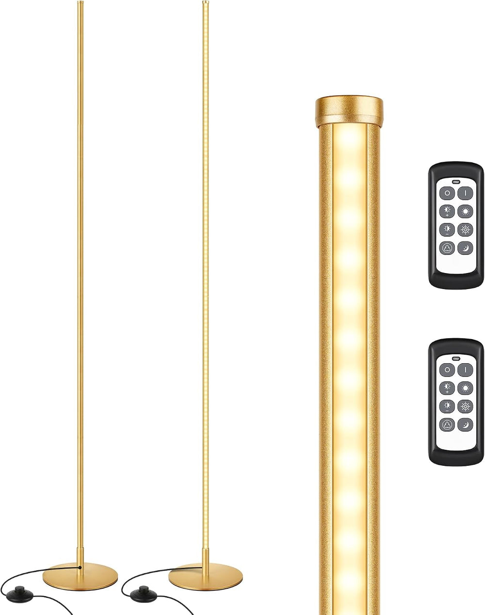EDISHINE 2 Pack 57.5” Corner Lamp with Remote, 7 CCT Adjustable & Dimmable