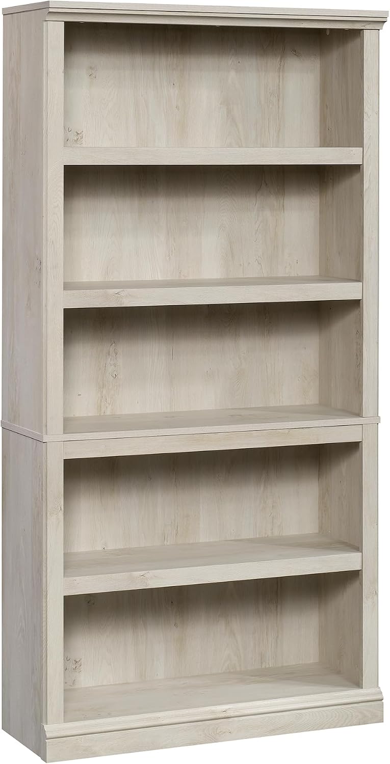 Sauder 5 Tier Book Shelf Wooden Bookcase Multipurpose Bookshelf for Home Offi...