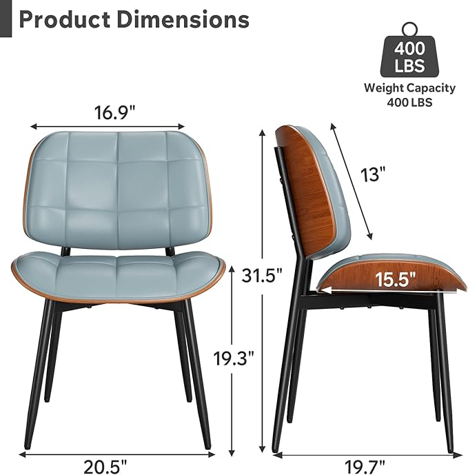 Dining Chair, Mid Century Modern Dining Room Chair with Thick Cushion, Uphols...