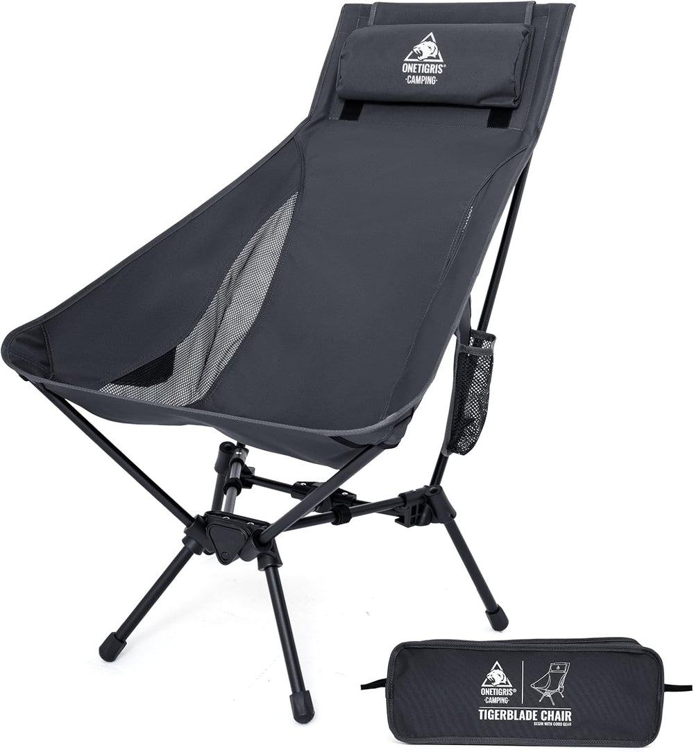 ONETIGRIS Tigerblade High Back Camping Chair with Pillow Design, Comfortable ...