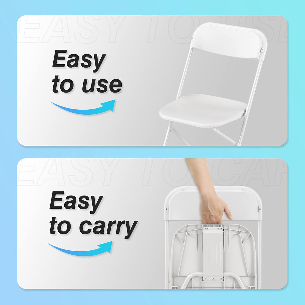 Allpop 4 Pack Plastic Folding Chair, 300lb Capacity, Portable Commercial Chai...