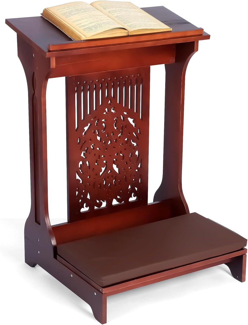 Colingmill Tree of Life Church Prayer Bench Stool Wooden Padded Kneeler with ...
