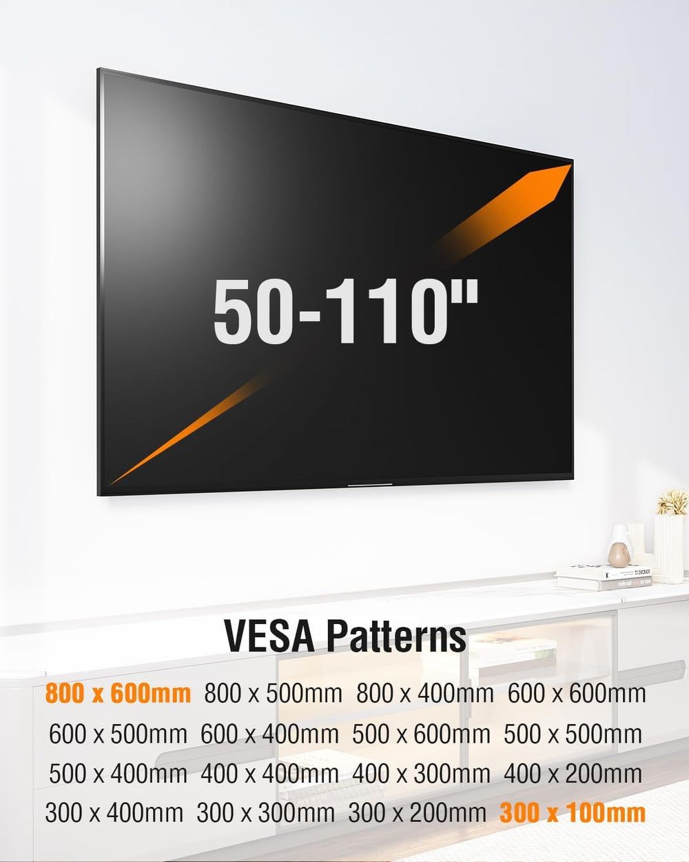 ELIVED Heavy Duty TV Mount for Most 50-110 inch tvs, Holds up to 250 lbs, Ful...