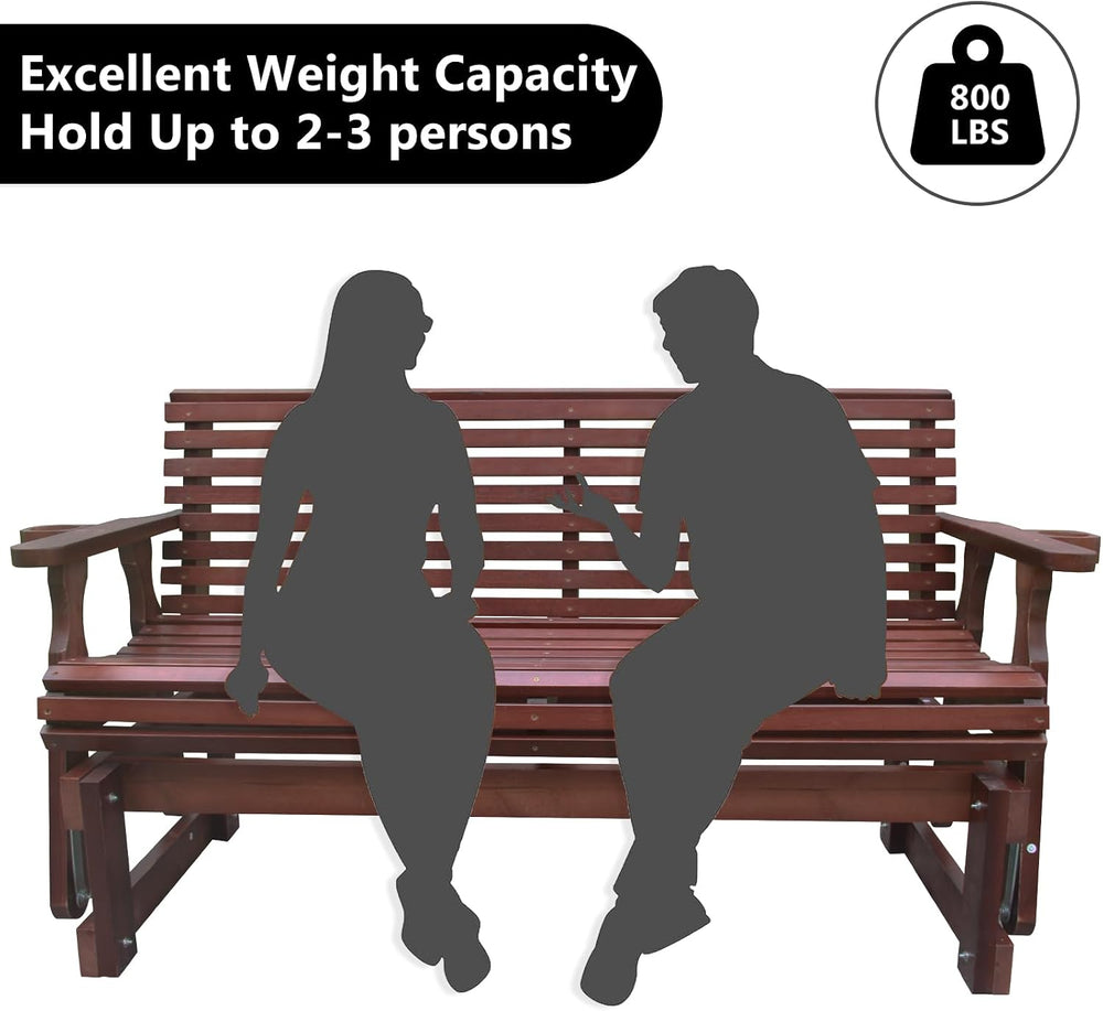 5FT Heavy Duty 800 LBS Porch Glider, Outdoor Glider Bench